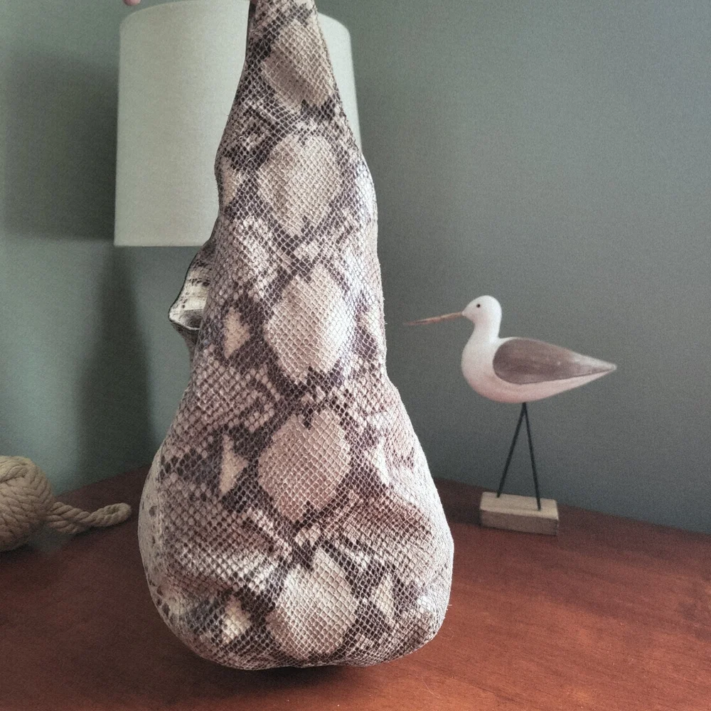 Michael Kors Jet Set Hobo Taupe Python Embossed Leather Shoulder Bag